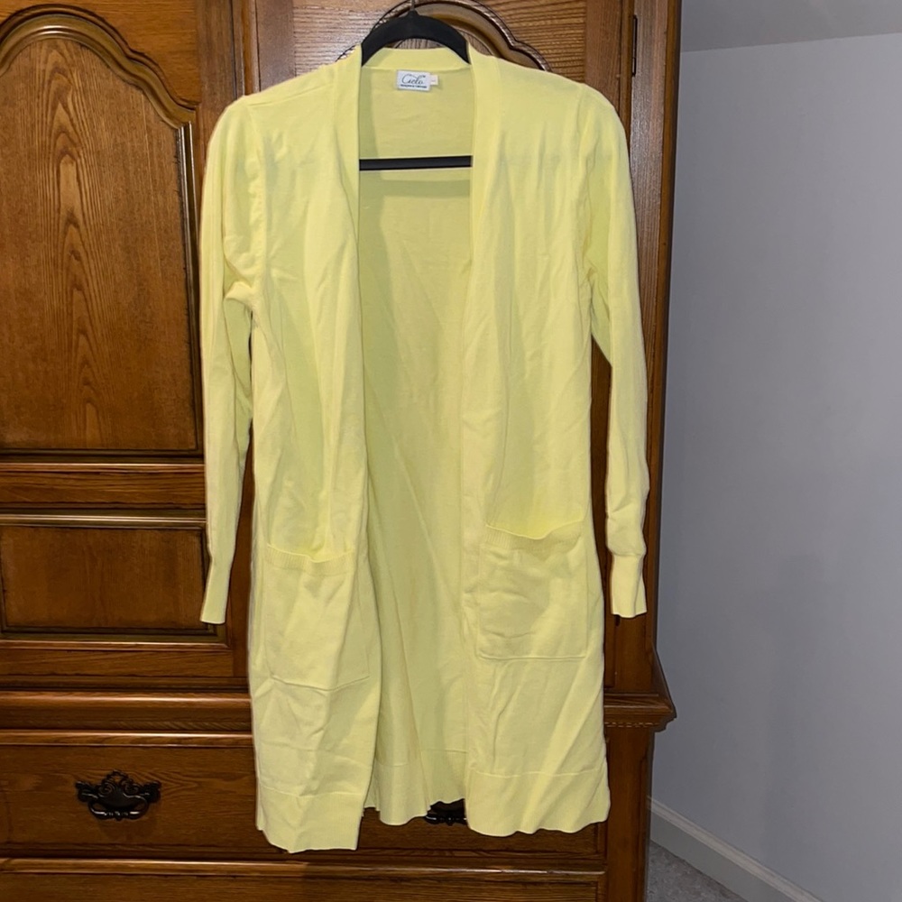 Yellow cardigan